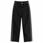 Adidas Women's Denim Firebird Track Pant in True Black Denim