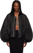 Rick Owens Black Temple Secchia Flight Leather Jacket