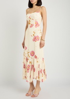 Reformation Aiko Floral-print Chiffon Midi Dress Multicoloured