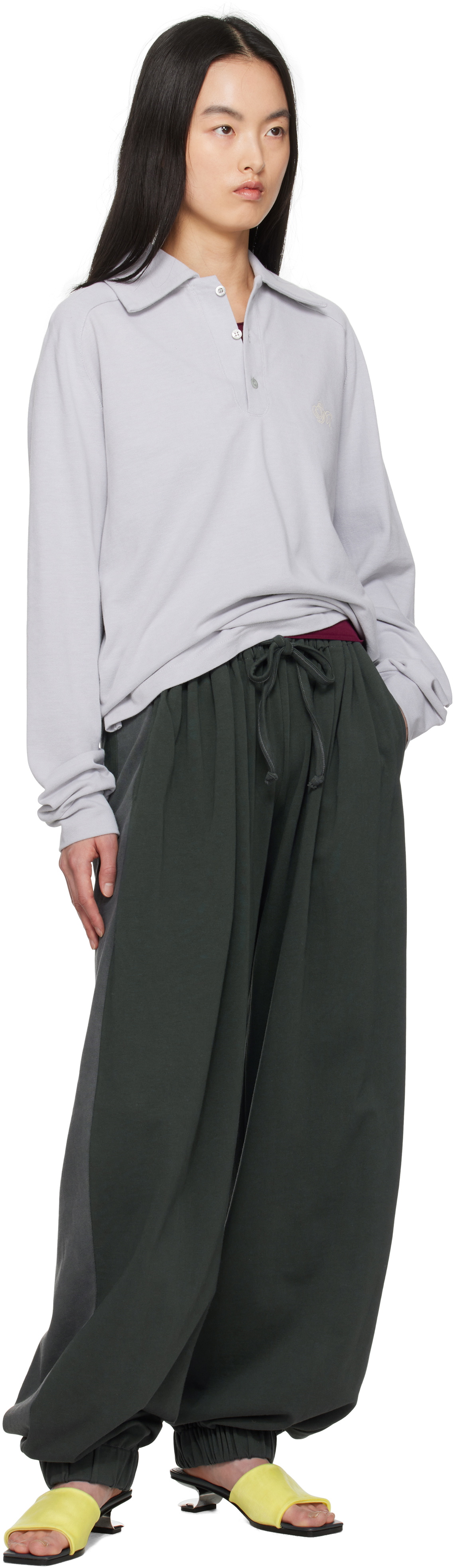 Serapis Gray Sailor Long Sleeve Polo