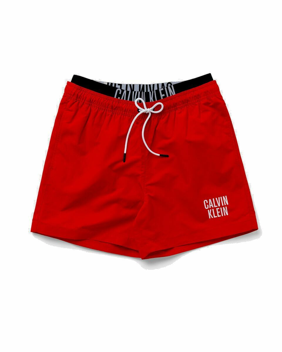 Photo: Calvin Klein Underwear Medium Double Waistband Swimshorts Red - Mens - Swimwear