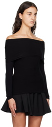 ALAÏA Black Shoulder Long Sleeve T-Shirt