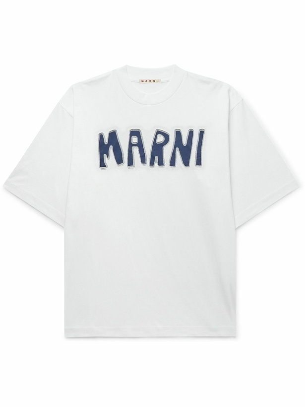Photo: Marni - Logo-Appliquéd Cotton-Jersey T-Shirt - White