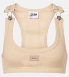 Jean Paul Gaultier Ribbed-knit cotton bra top
