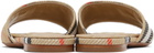 Burberry Tan Check Sloane Slides