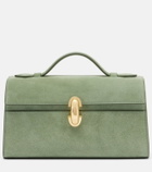 Savette Symmetry Pochette Small suede top-handle bag
