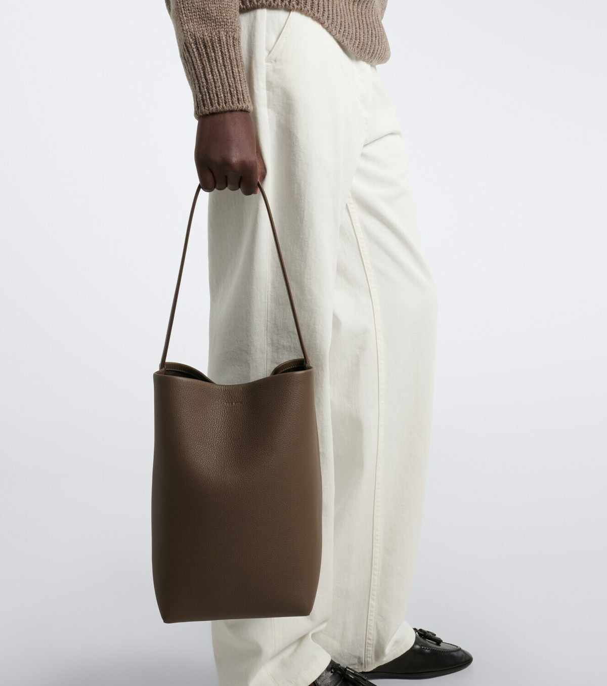 The Row N/S Park Medium leather tote bag