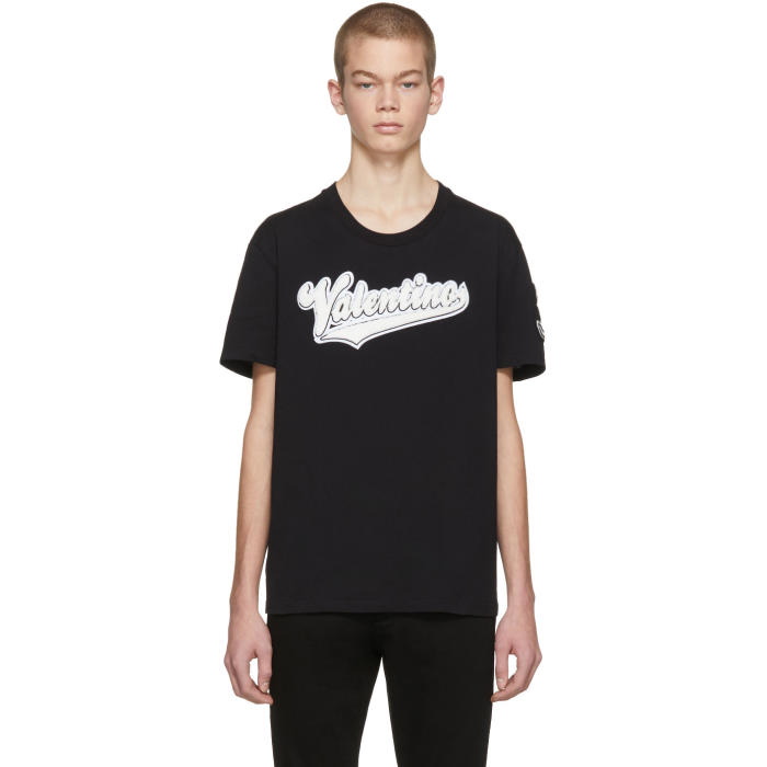 Photo: Valentino Black Varsity Logo T-Shirt