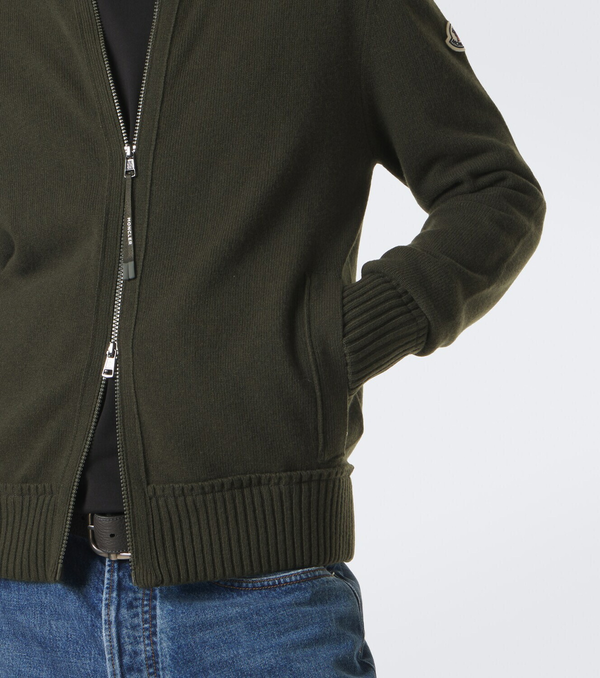 Moncler Wool and cashmere zip-up cardigan