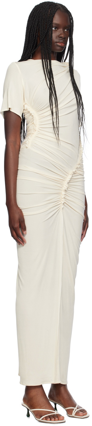 Atlein Off-White Asymmetric Maxi Dress