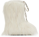 Marni Kids White Furry High Boots