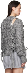 Pushbutton Silver Knit Sweater