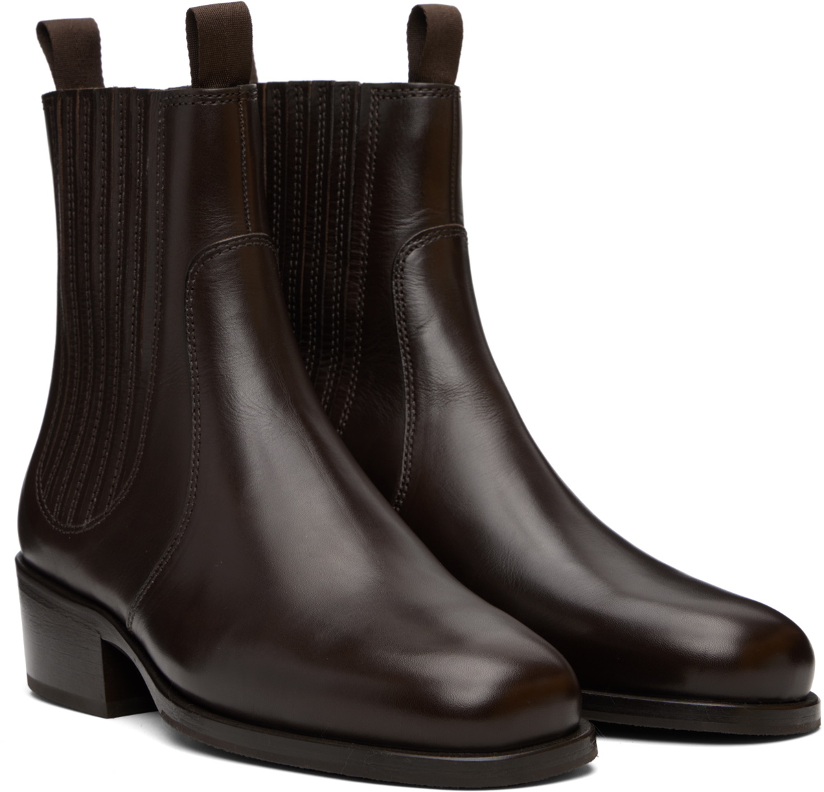 LEMAIRE Brown Vegetable-Tanned Chelsea Boots