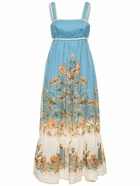 ZIMMERMANN - Chintz Tiered Ramie Midi Dress