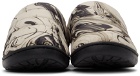 SUBU SSENSE Exclusive Black & Off-White Quilted Suminagashi Slippers