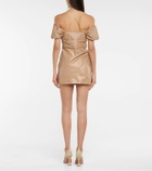 Zeynep Arçay Off-shoulder leather minidress