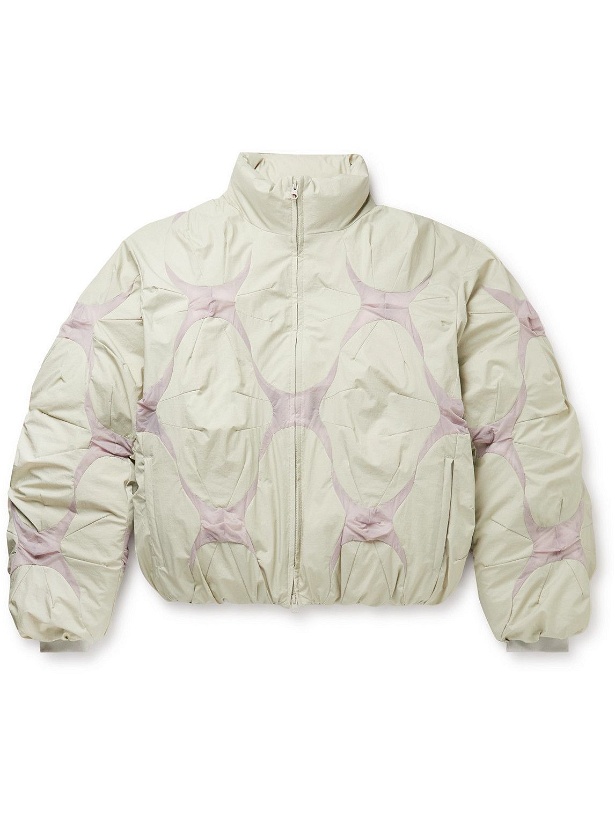 Photo: POST ARCHIVE FACTION - 4.0 Left Pleated Patchwork Nylon-Ripstop Down Jacket - Neutrals