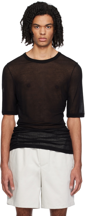 Photo: AMI Paris Black Semi-Sheer T-Shirt