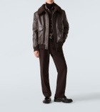 Gabriela Hearst Shearling-trimmed leather bomber jacket