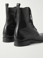 SAINT LAURENT - Army Glossed-Leather Lace-Up Boots - Black