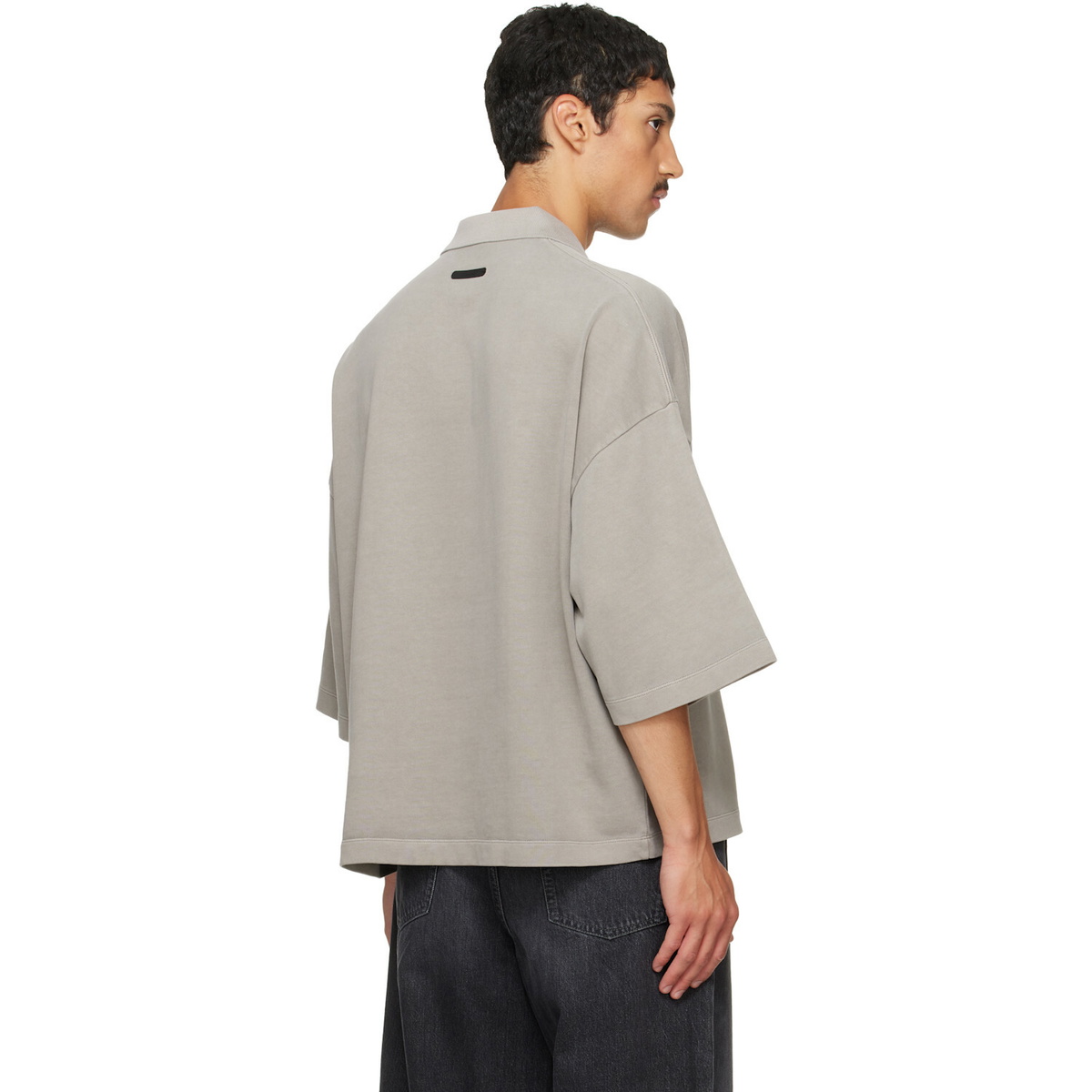 Fear of God ESSENTIALS Gray Cropped Polo