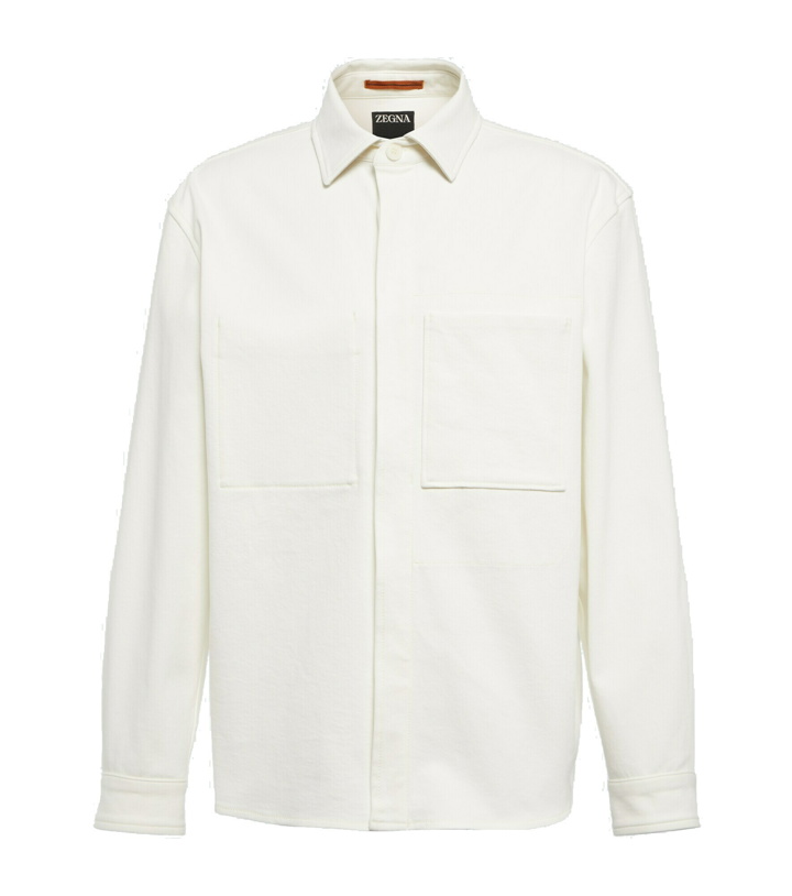 Photo: Zegna - Leather-trimmed overshirt