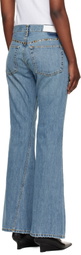 Re/Done Blue Twisted Mid Rise Bootcut Jeans
