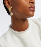 Oscar de la Renta Mussel embellished clip-on drop earrings