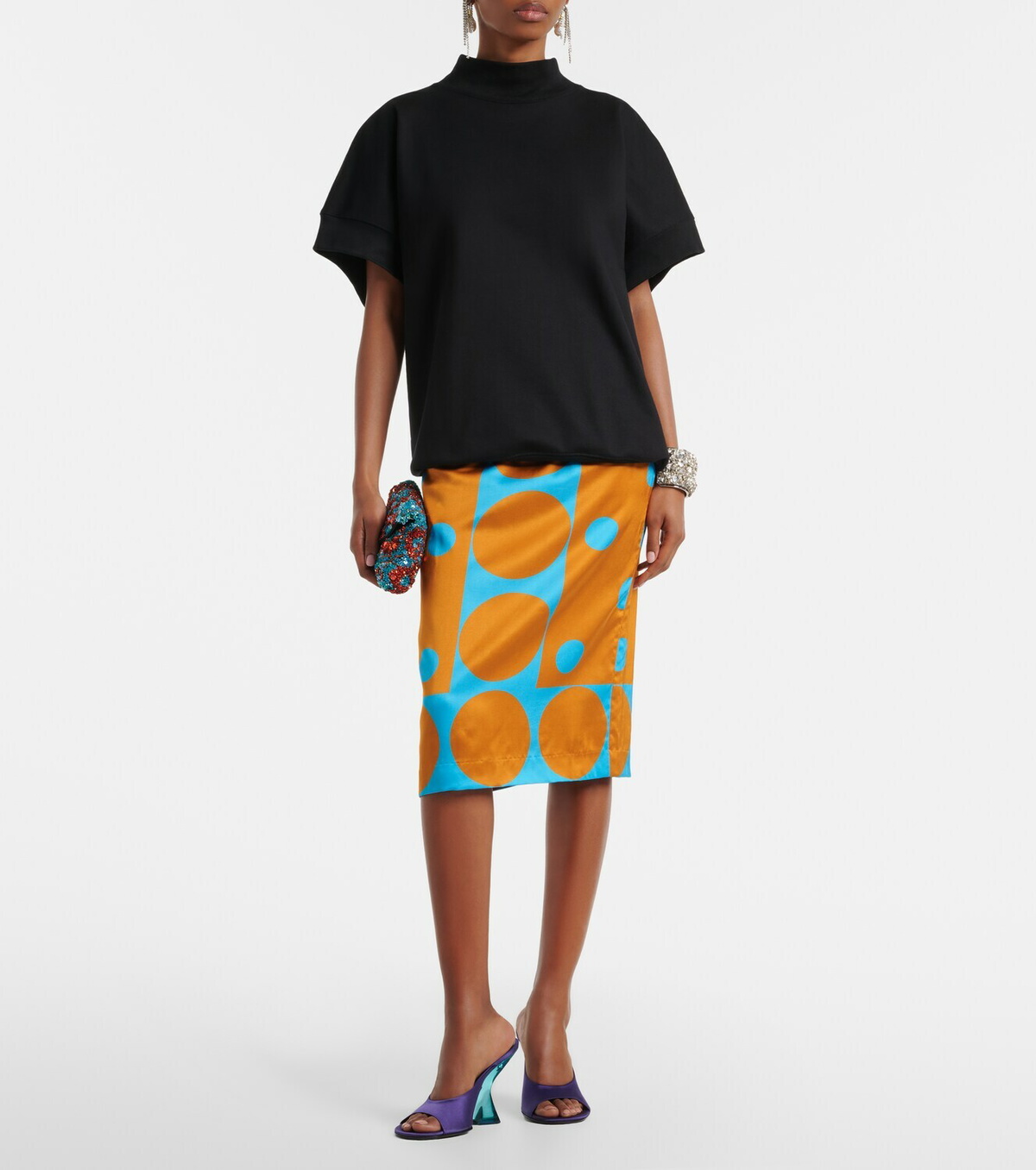 Dries Van Noten Polka-dot pencil skirt