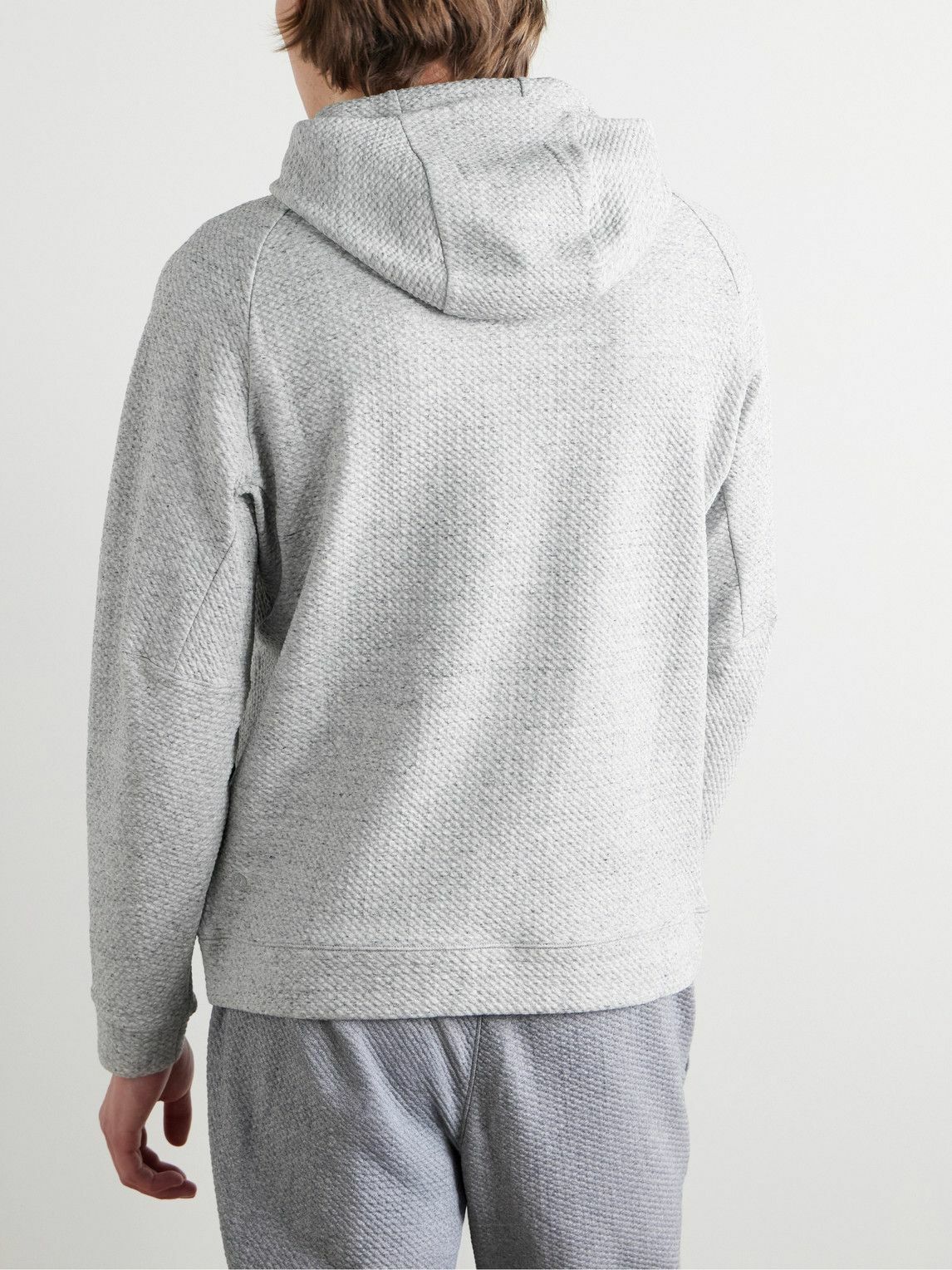 Lululemon - Double-Knit Textured Cotton-Blend Jersey Hoodie - Gray