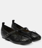 Simone Rocha Pleated leather ballet flats