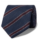 Bigi - 8cm Striped Wool Tie - Blue