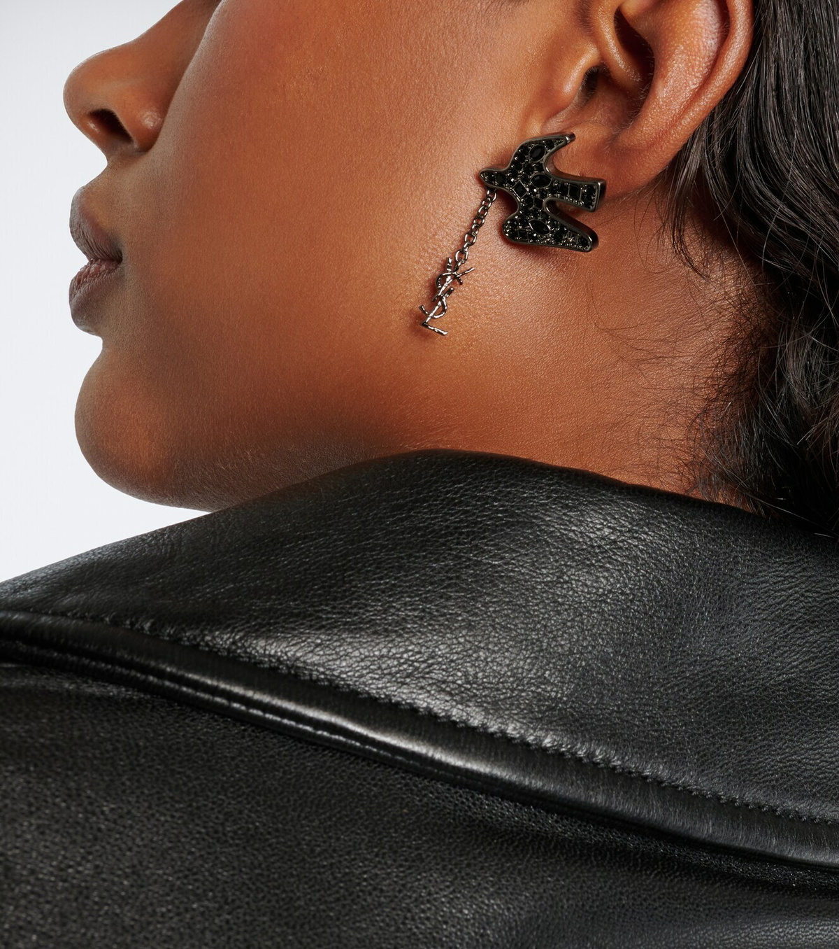 Saint Laurent Cassandre crystal-embellished earrings