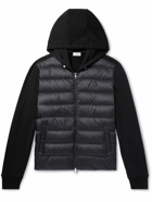 Moncler - Cotton-Jersey and Quilted Shell Down Jacket - Black