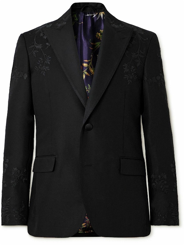 Photo: Etro - Embellished Wool and Mohair-Blend Tuxedo Jacket - Black