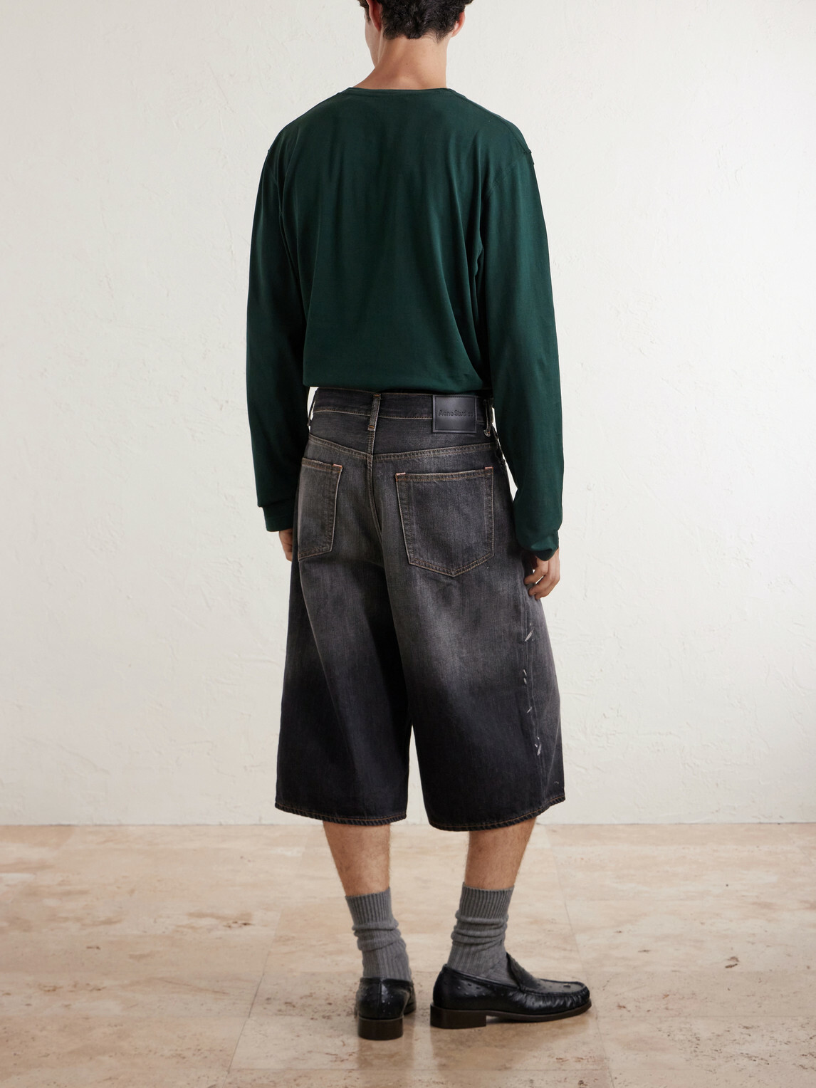 Acne Studios - Cotton Denim Shorts - Gray