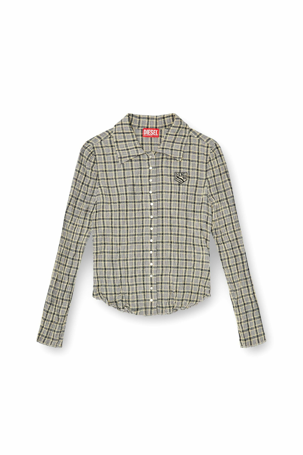 Diesel Check shirt with seersucker effect - Shirts Womens in Grey