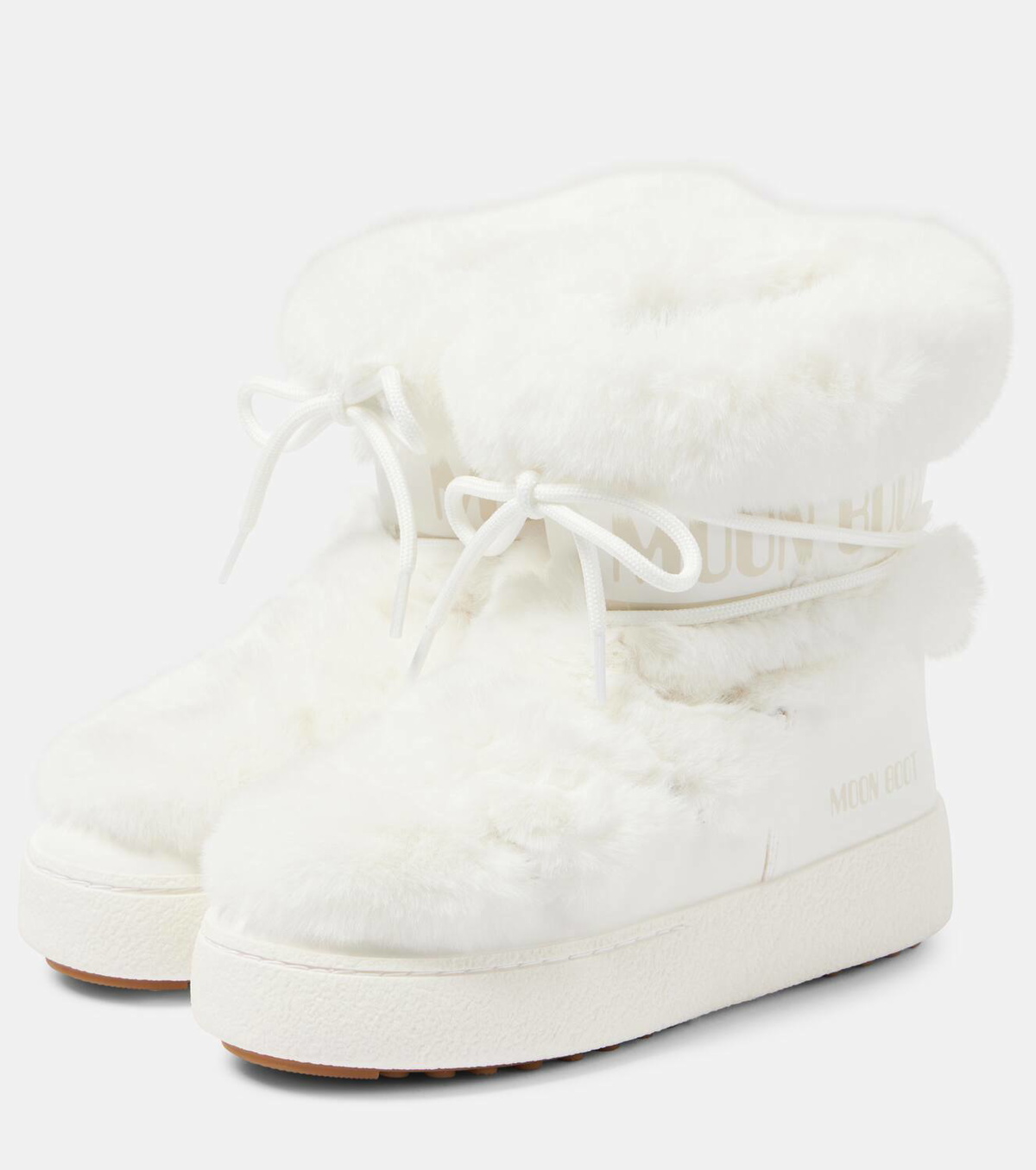 MOON BOOT LTrackチュフフェイクファ フツ 24501300 WHITE MOON BOOT LTrack Monaco faux fur-trimmed shell and faux