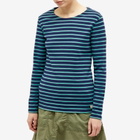 Armor-Lux Women's Long Sleeve Marinière Heritage T-Shirt in Seal/Infinity