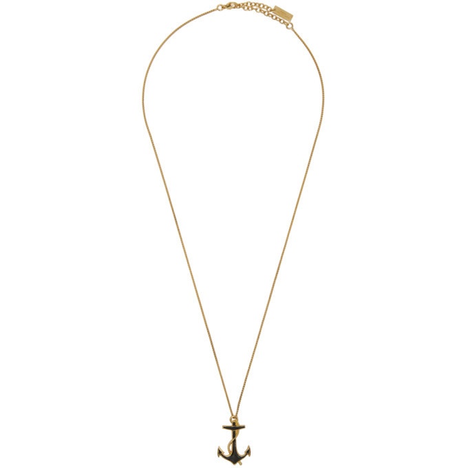 Photo: Saint Laurent Gold Enamel Anchor Necklace