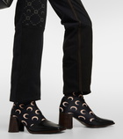 Marine Serre Printed leather-trimmed sock boots