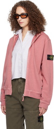 Stone Island Pink 6100032 Malfilé Fleece Old Effect Hoodie
