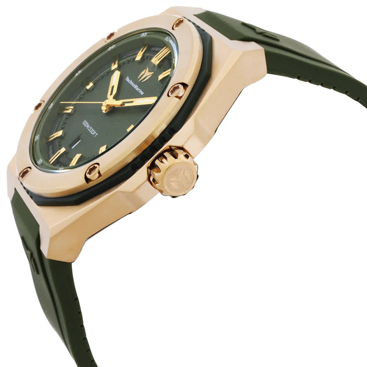 TechnoMarine Coral Quartz Olive Green Dial Mens Watch TM-416070
