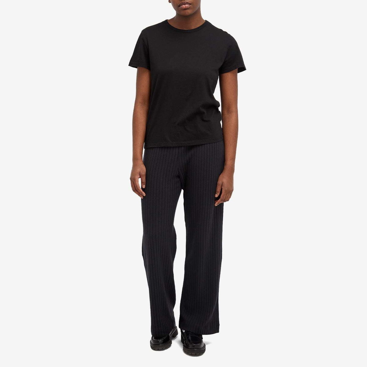 DONNI. Women's Sweater Rib Simple Pants in Jet