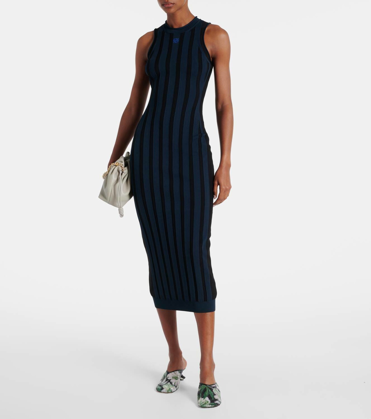 Loewe Anagram striped maxi dress