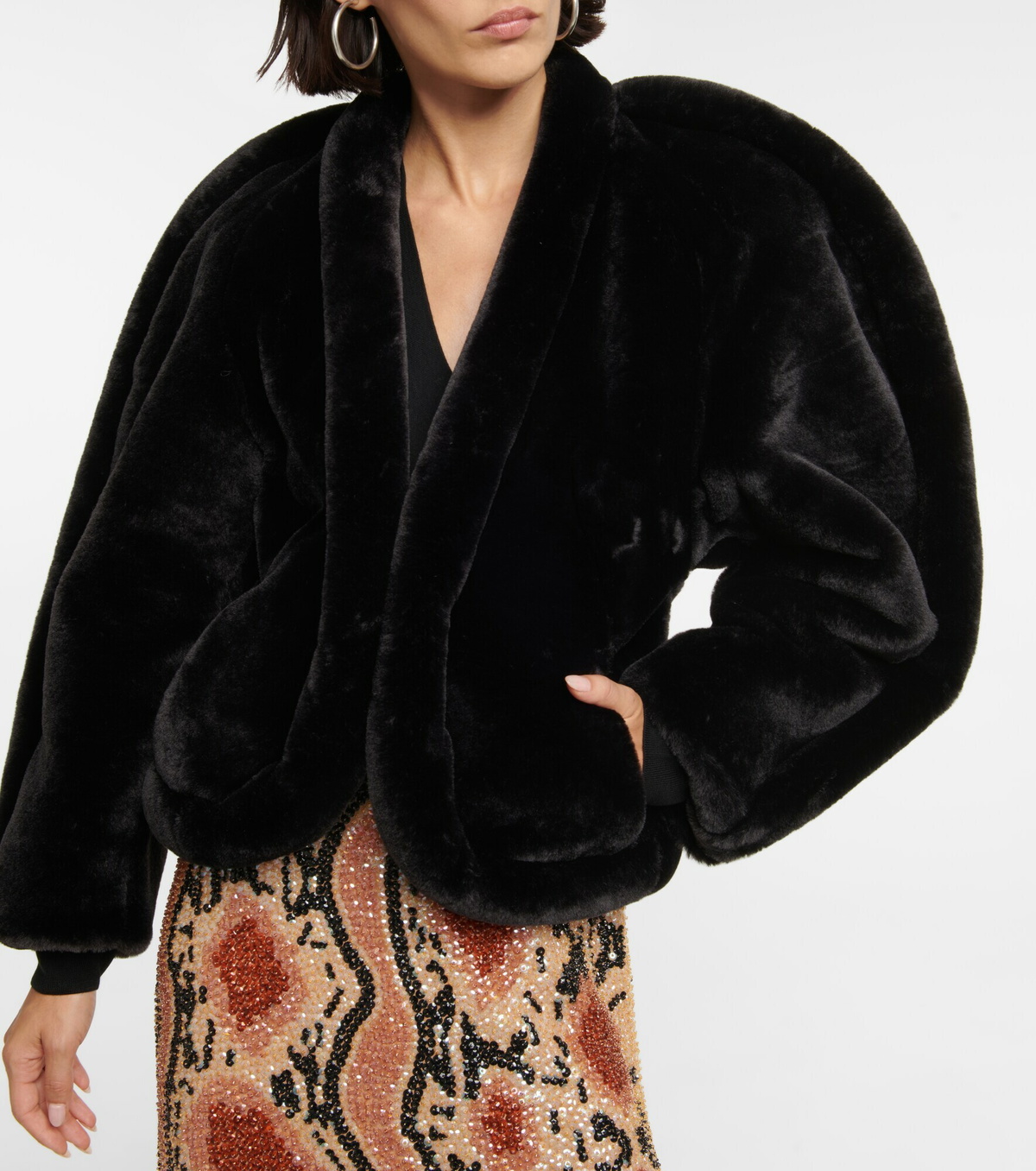 ☆DRIES VAN NOTEN☆ exロング袖フェイクファージャケット♪ Dries Van Noten - Faux fur jacket Dries Van Noten