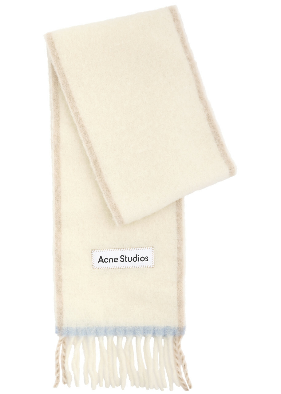 Acne Studios Vally Fringed Alpaca-blend Scarf - White - One Size