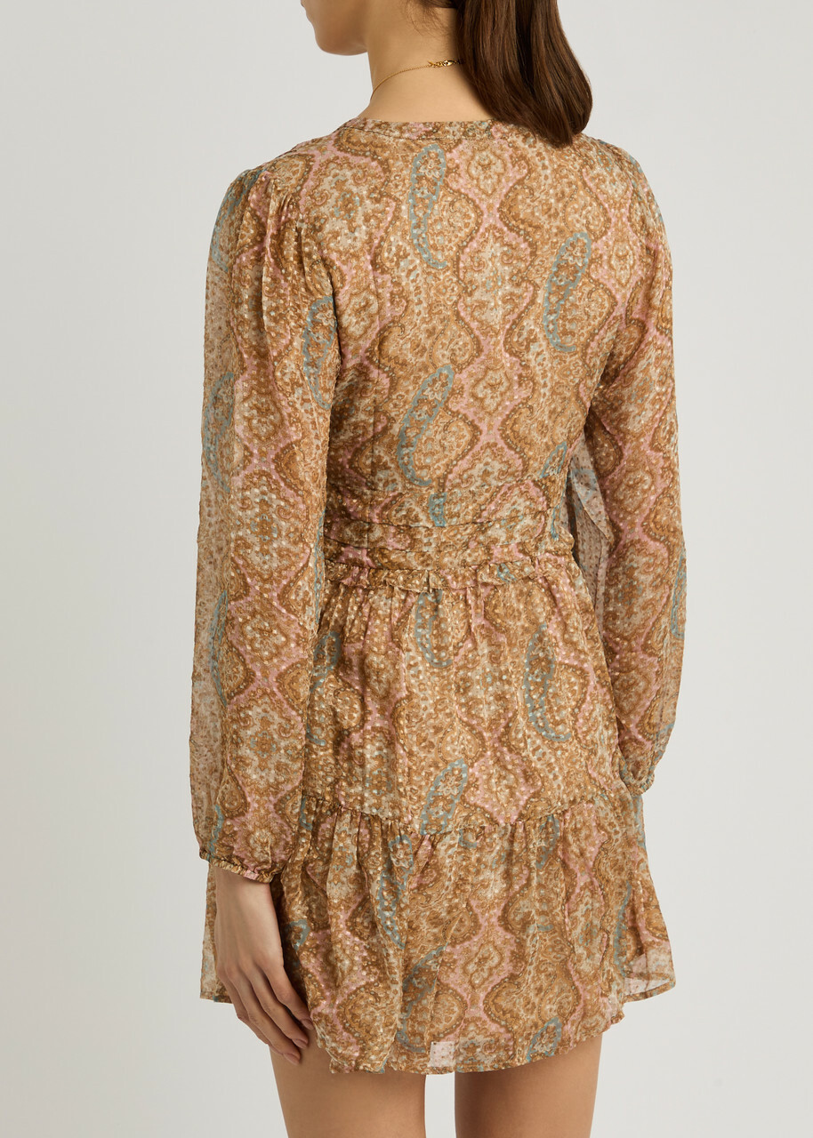 Paige Florentine Printed Silk-blend Mini Dress Multicoloured