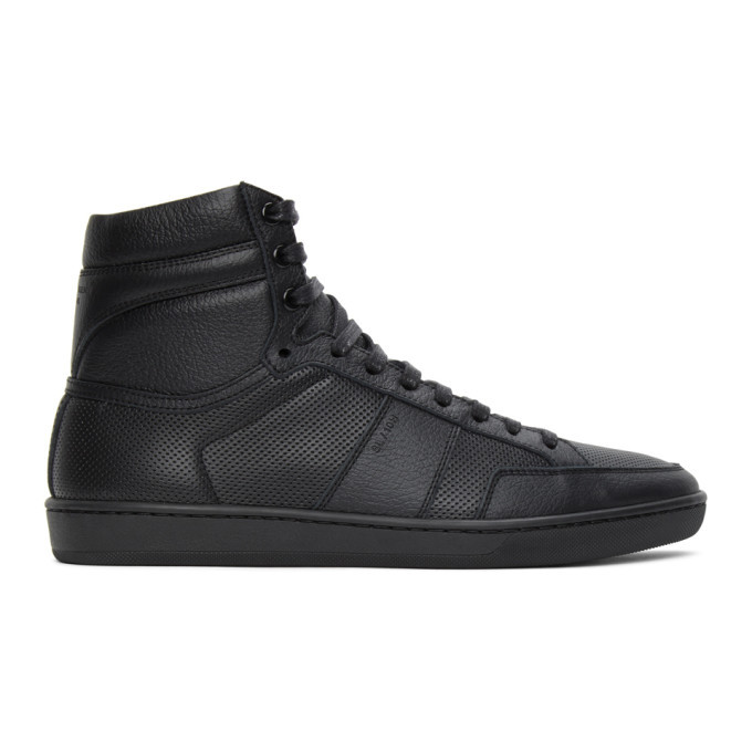 Photo: Saint Laurent Black Court Classic SL/10H Sneakers