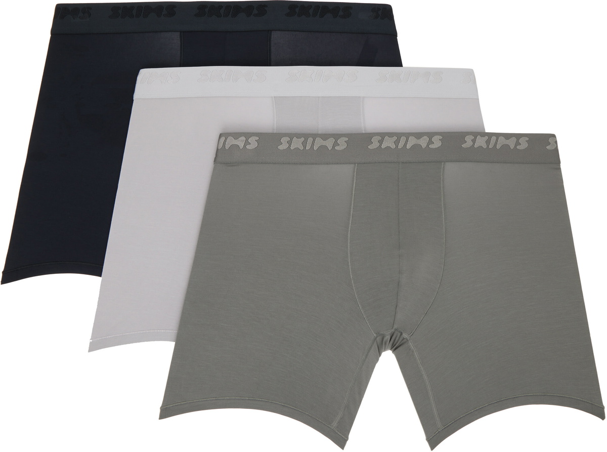 SKIMS Three-Pack Multicolor Skim Stretch 5 Boxer Briefs